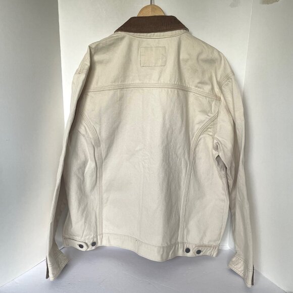 Banana Republic Heritage Chore Coat Mens XL White Denim Workwear Jacket Corduroy - Picture 3 of 10